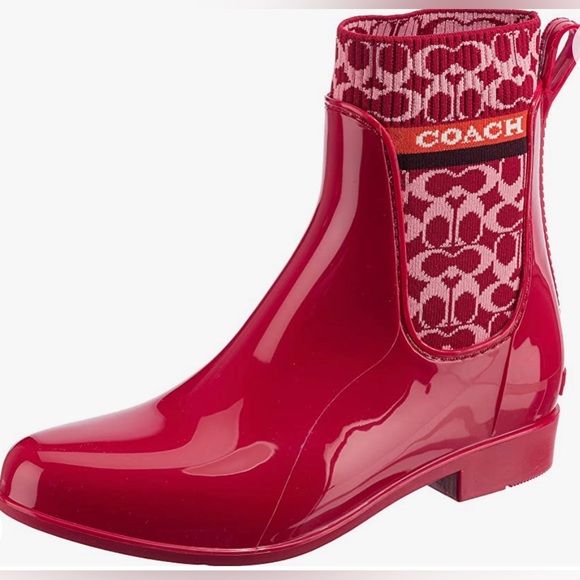 COPY - NWT COACH Rivington Rain Bootie, Available in red or white and multiple … - Picture 8 of 12